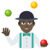 🤹🏿‍♂️ man juggling: dark skin tone display on JoyPixels